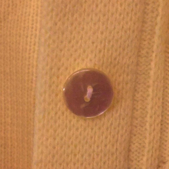 Vintage 50s-60s Cardigan Yellow Diamond Knit - Picture 11 of 13